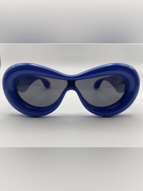 Bold Blue Retro Shield Sunglasses Loewe